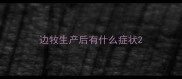 边牧生产后有什么症状