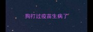 狗打过疫苗生病了