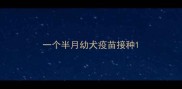 一个半月幼犬疫苗接种