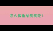 怎么做鱼给狗狗吃