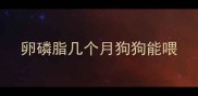 卵磷脂几个月狗狗能喂