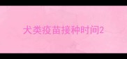 犬类疫苗接种时间