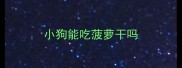 小狗能吃菠萝干吗