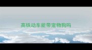 高铁动车能带宠物狗吗