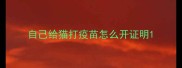 自己给猫打疫苗怎么开证明