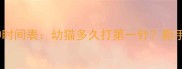 猫咪疫苗最佳接种时间表幼猫多久打第一针新手养猫必看全攻略