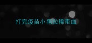 打完疫苗小狗拉稀带血