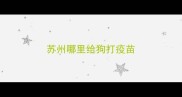 苏州哪里给狗打疫苗