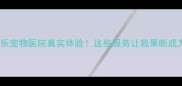 镇江大港宝乐宠物医院真实体验这些服务让我果断成为忠实客户