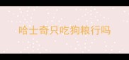 哈士奇只吃狗粮行吗