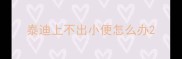 泰迪上不出小便怎么办