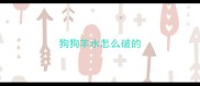 狗狗羊水怎么破的