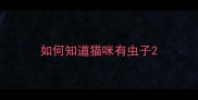 如何知道猫咪有虫子