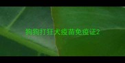 狗狗打狂犬疫苗免疫证