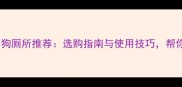 拉布拉多犬专用狗厕所推荐选购指南与使用技巧帮你解决排泄难题