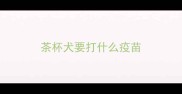 茶杯犬要打什么疫苗