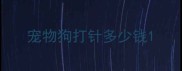 宠物狗打针多少钱