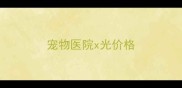 宠物医院x光价格