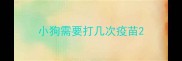 小狗需要打几次疫苗