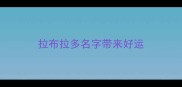 拉布拉多名字带来好运