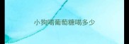 小狗喝葡萄糖喝多少