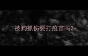 被狗抓伤要打疫苗吗