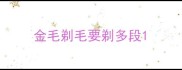 金毛剃毛要剃多段