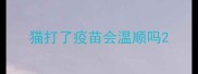 猫打了疫苗会温顺吗