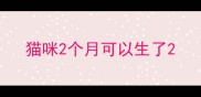 猫咪2个月可以生了