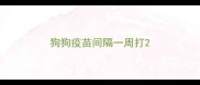 狗狗疫苗间隔一周打