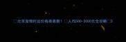 北京宠物托运价格表最新人均500-2000元全攻略