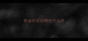 泰迪怀孕初期吃什么好