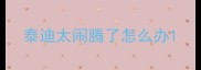 泰迪太闹腾了怎么办