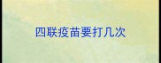 四联疫苗要打几次